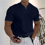 T-Shirt Herren | Slim Fit mit V-Ausschnitt & cleaner Uni-Optik – Marineblau