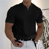 T-Shirt Herren | Slim Fit mit V-Ausschnitt & cleaner Uni-Optik – Schwarz