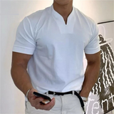 T-Shirt Herren | Slim Fit mit V-Ausschnitt & cleaner Uni-Optik – Weiß