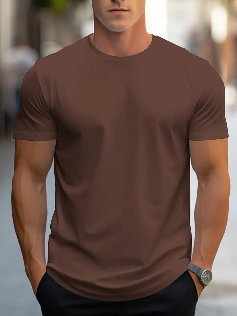 T-Shirt – schlicht – Rundhalsausschnitt – Basic-T-Shirt – Herrenbekleidung