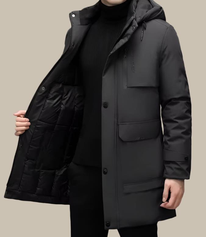 Langer wasserdichter eleganter Winterparka für Herren