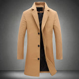 Sebastian | Herren langer formeller Wintermantel, warm – Khaki
