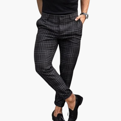 Karierte Business Herren Chinohose