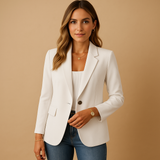 Maßgeschneiderter Stretch-Blazer für Damen – Weiß