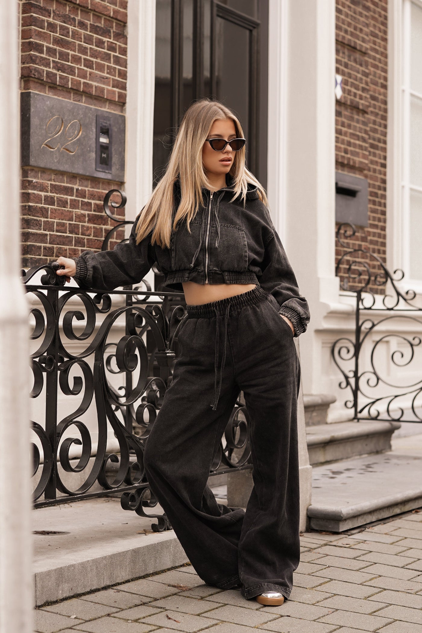 Jillian - Gekürzte Jeansjacke schwarz