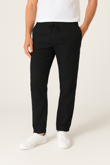 Tapered Hose Herren | Kordelzug & Bequemer Sitz – Schwarz