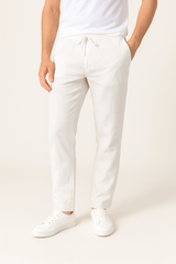 Tapered Hose Herren | Kordelzug & Bequemer Sitz – Weiß