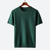 Texturierter Strick T-Shirt Herren | Struktur-Design & Atmungsaktiver Komfort – Grün