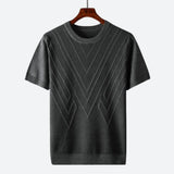 Texturierter Strick T-Shirt Herren | Struktur-Design & Atmungsaktiver Komfort – Grau