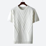 Texturierter Strick T-Shirt Herren | Struktur-Design & Atmungsaktiver Komfort – Weiß