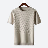 Texturierter Strick T-Shirt Herren | Struktur-Design & Atmungsaktiver Komfort – Aprikos