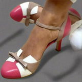 Barbara | Damen Klassische Pumps mit Schleifenriemen und mittlerem Absatz – Rosa