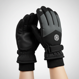 Thermisch gefütterte Handschuhe mit Touchscreen-Fingerkuppen – Schwarz Schnee