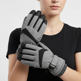 Thermisch gefütterte Handschuhe mit Touchscreen-Fingerkuppen – Grau Häkchen