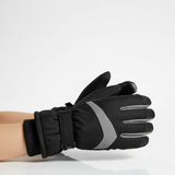 Thermisch gefütterte Handschuhe mit Touchscreen-Fingerkuppen – Schwarz Häkchen