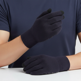 Thermische gestrickte Handschuhe mit Touchscreen und rutschfester Fläche – Marineblau