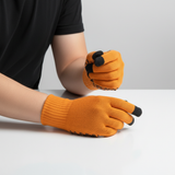 Thermische gestrickte Handschuhe mit Touchscreen und rutschfester Fläche – Orange