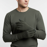 Thermische gestrickte Handschuhe mit Touchscreen und rutschfester Fläche – Mitternachtsgrün
