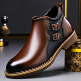 Oliver | Exklusive und Stilvolle Herren-Lederstiefel für den Winter – Cognacbraun