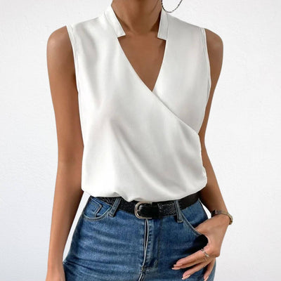 Tina – Ärmellose Bluse mit V-Ausschnitt