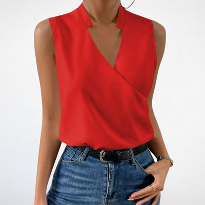 Tina – Ärmellose Bluse mit V-Ausschnitt