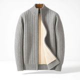 Lukas | Warmer Herren Cardigan modern & stilvoll – Hellgrau