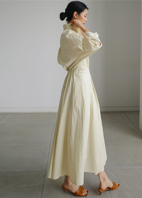 Hannelore - Elegantes Damenkleid aus Baumwolle mit Peter-Pan-Kragen und Taschen