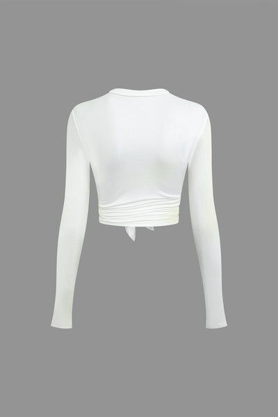 Edith | Stylisches Front-Tie-Shirt mit trendigem Schriftzug und engem Schnitt