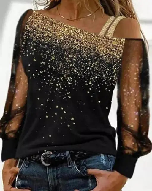 Buckelew® | Winona Glitzer-Mesh-Top