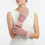Touchscreen-Winterhandschuhe mit Innenfutter – Rosa