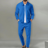 Trainingsanzug Herren | Freizeitanzug Herren | Reißverschluss-Jacke & Kordelzug für klaren Look – Blau