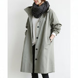 Damen Trenchcoat mit Kapuze | Übergangsjacke für jeden Tag – Grau