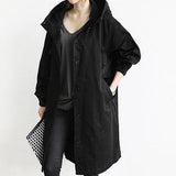 Damen Trenchcoat mit Kapuze | Übergangsjacke für jeden Tag – Schwarz