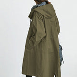 Damen Trenchcoat mit Kapuze | Übergangsjacke für jeden Tag – Dunkelgrün
