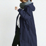 Damen Trenchcoat mit Kapuze | Übergangsjacke für jeden Tag – Marineblau