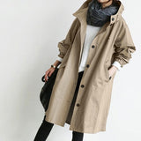 Damen Trenchcoat mit Kapuze | Übergangsjacke für jeden Tag – Beige