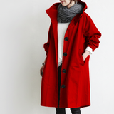 Damen Trenchcoat mit Kapuze | Übergangsjacke für jeden Tag – Rot