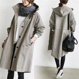 Damen Trenchcoat mit Kapuze | Übergangsjacke für jeden Tag – Khaki