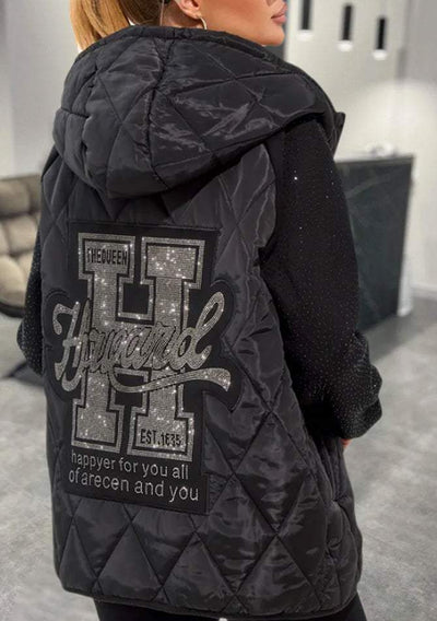 Wasserabweisende Daunenjacke mit Rautenmuster