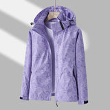 Übergangsjacke Damen | Abnehmbare Kapuze & Winddichter Schutz – Lila