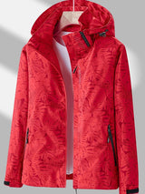Übergangsjacke Damen | Abnehmbare Kapuze & Winddichter Schutz – Rot