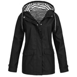 Übergangsjacke Damen | Jacke Damen | Kapuze & Windschutz bei jedem Schauer – Schwarz