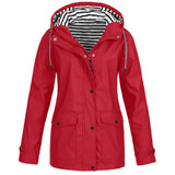 Übergangsjacke Damen | Jacke Damen | Kapuze & Windschutz bei jedem Schauer – Rot
