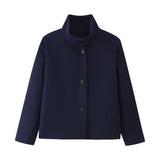 Übergangsjacke Damen | Jacke Damen | Stehkragen für eleganten Schutz – Dunkelblau