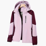 Übergangsjacke Damen | Jacke Damen | Winddicht & Warm mit Kapuze – Rot