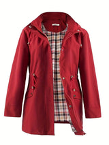 Übergangsjacke Damen | Parka Damen | Kapuze & Taillenzug für flexible Passform – Rot