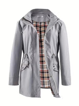 Übergangsjacke Damen | Parka Damen | Kapuze & Taillenzug für flexible Passform – Grau