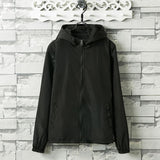 Übergangsjacke Damen | Regenjacke Damen | Kapuze & Kordelzug gegen Wind – Schwarz