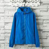 Übergangsjacke Damen | Regenjacke Damen | Kapuze & Kordelzug gegen Wind – Blau