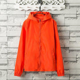 Übergangsjacke Damen | Regenjacke Damen | Kapuze & Kordelzug gegen Wind – Orange
